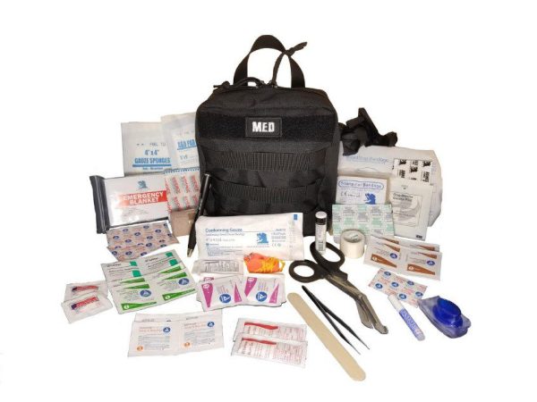 photo of a PLC Operator/Driver First Aid Small Pack with all its contents displayed in front of it