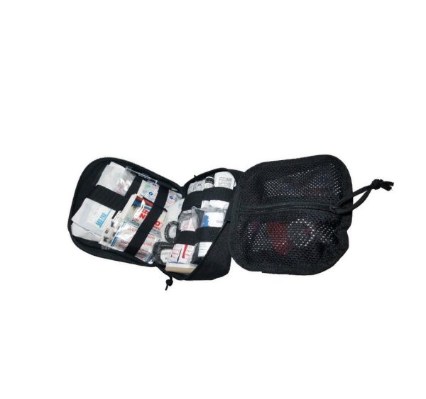 photo of a PLC operator/driver first aid small pack fully packed with everything in it and opened to show its contents