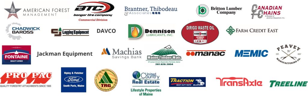 graphic of various company logos of enhanced supporting members including american forest management, bangor tire company commercial division, brantner, thibodeau and associates, britton lumber company, canadian chains, chadwick baross, and more