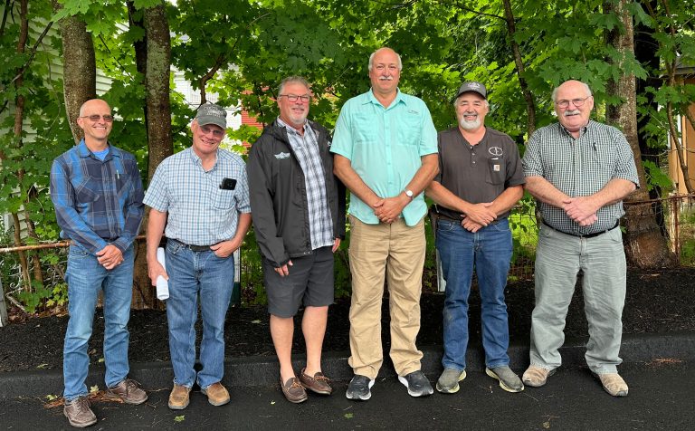 photo of the executive committee for the professional logging contractors of the northeast. From left to right: Kurt Babineau, Duane Jordan, Marc Greaney, Chuck Ames, William Cole, Andy Irish